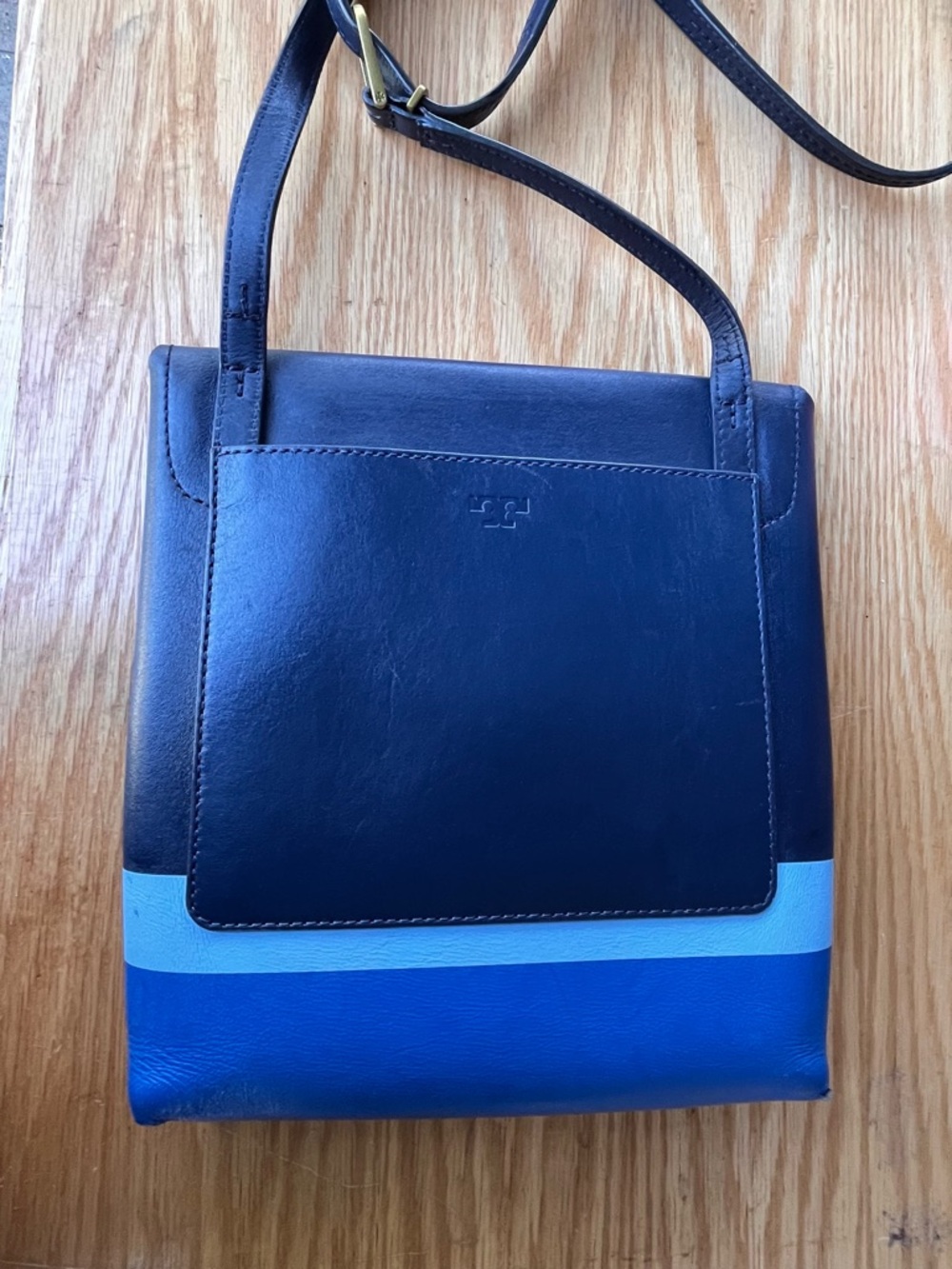 Tory Burch Striped Color block Leather Crossbody Bag - Picture 2 of 6